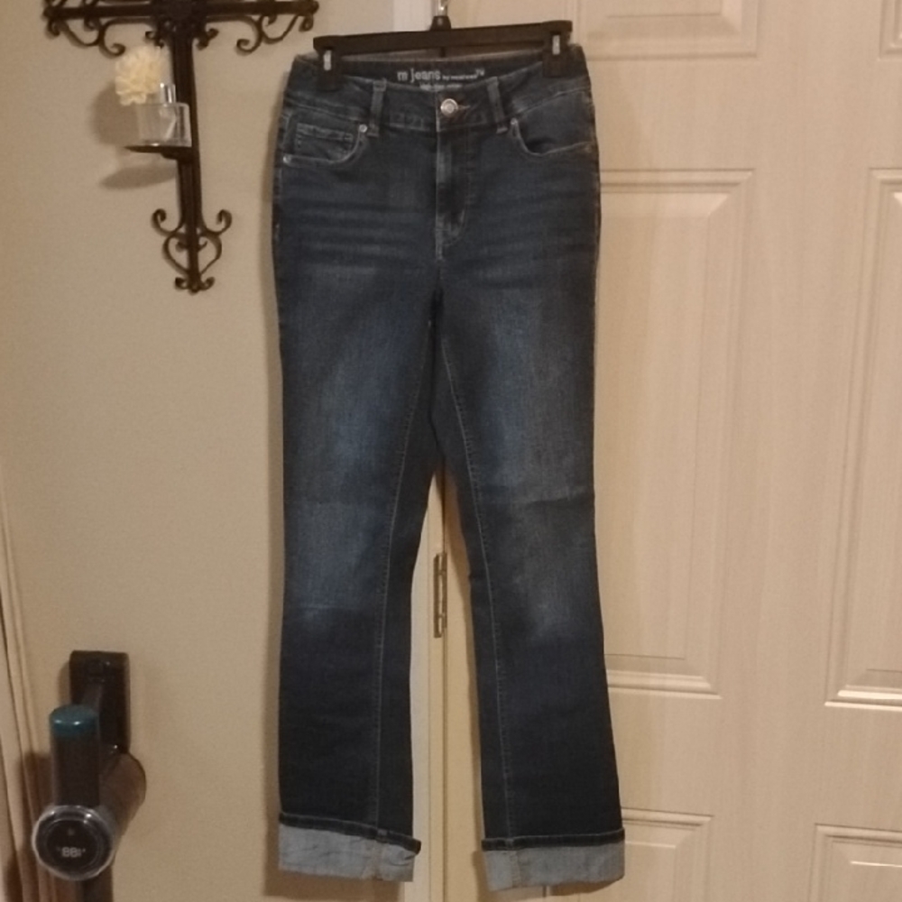 M Jeans by Maurice's Dark Wash Hi-Rise Curvy Bootcut Jeans 2 X-Long